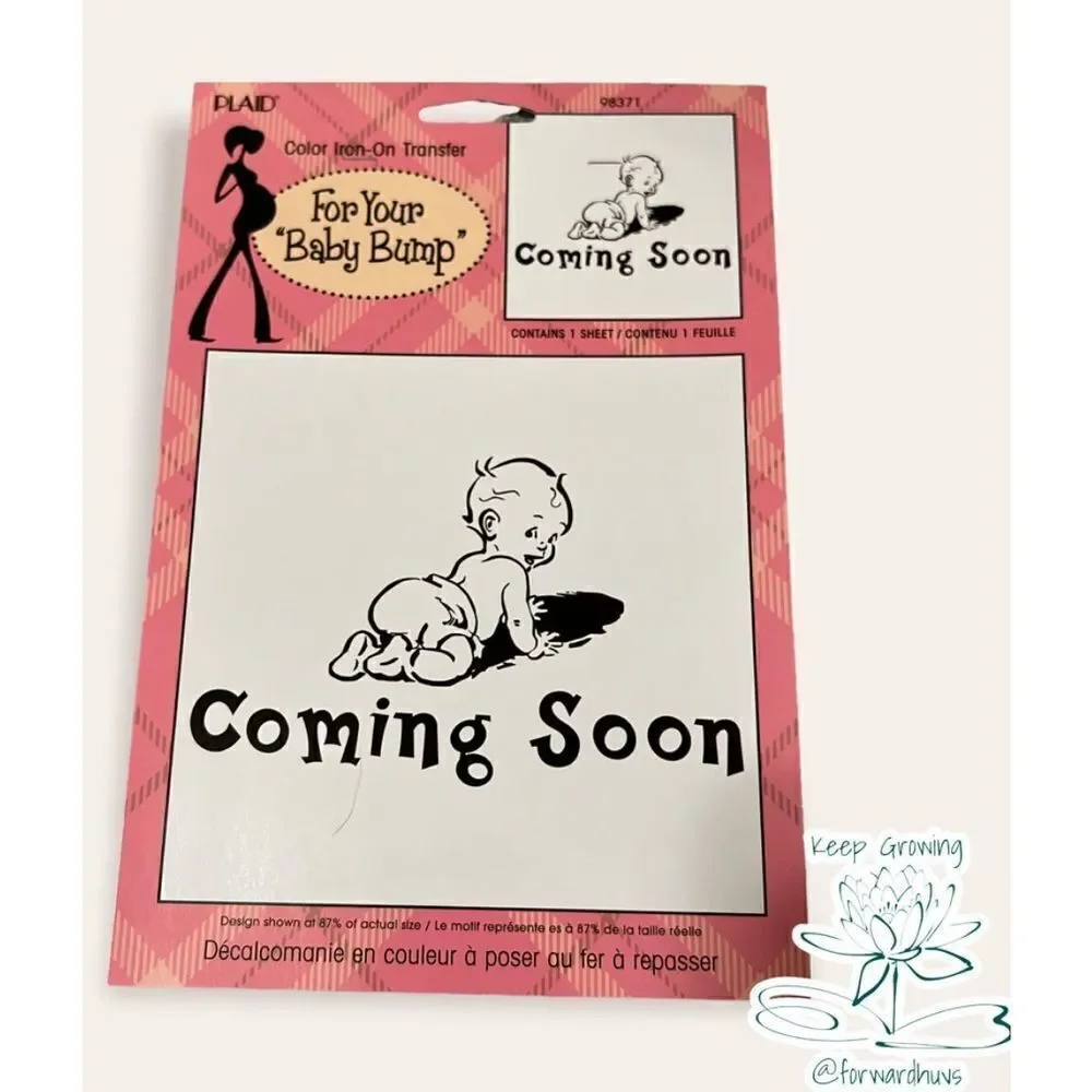 “Coming Soon” Baby Maternity Iron On Transfer
